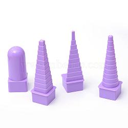 4pcs/set Plastic Border Buddy Quilling Tower Sets DIY Paper Craft, Medium Purple, 80~110x33x33mm(DIY-R067-02)