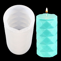 Column Scented Candle Silicone Molds, White, 122x71mm(DIY-K047-12)
