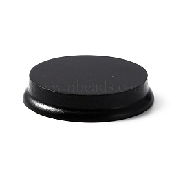 Wood Display Basements, for Polymer Clay Doll Diaplay, Black, 6.4x1.2cm(WOOD-WH0025-58)