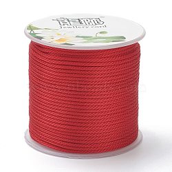 Polyester Braided Cords, for Jewelry Making Beading Crafting, Red, 1.5mm, about 21.87 yards(20m)/roll(OCOR-I006-A05-01)