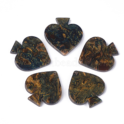 Cellulose Acetate(Resin) Pendants, Spades, Dark Goldenrod, 22.5x21.5x2.5mm, Hole: 1.2mm(KY-S158-04D)