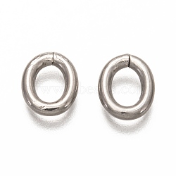 Non-Tarnish 304 Stainless Steel Open Jump Rings, Oval, Stainless Steel Color, 11x9x2mm, inner diameter: 4x6.5mm(STAS-H133-05P)