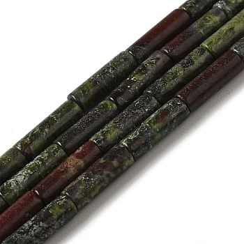 Natural Dragon Blood Beads Strands, Column, 13.5~14x4~4.5mm, Hole: 1.2mm, about 28pcs/strand, 15.16''(38.5cm)