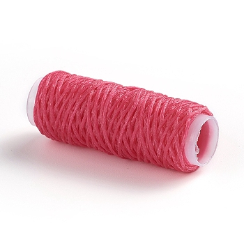 Waxed Polyester Cord, for Jewelry Making, Cerise, 0.8mm, about 30m/roll