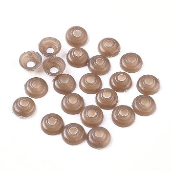 Craft Plastic Doll Eyes Buttoned Back, Stuffed Toy Eyes, Flat Round, Tan, 8x3mm, Hole: 3mm, Inner Diameter: 6.5mm
