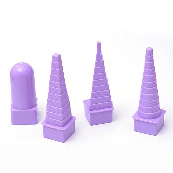 4pcs/set Plastic Border Buddy Quilling Tower Sets DIY Paper Craft, Medium Purple, 80~110x33x33mm