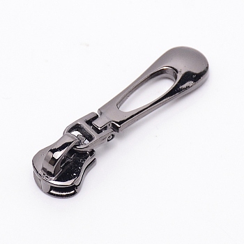 Rack Plating Zinc Alloy Replacement Zipper Sliders, for Bags, Jackets, Tents, Luggages, Backpacks, Sleeping Bag, Gunmetal, 4.7x1.15x1.1cm