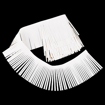 Elite 2 Meters PU Imitation Leather Tassels Trimming, for Costume Accessories, Beige, 100~105x0.5mm