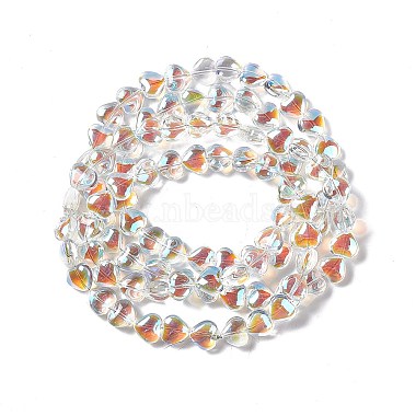 Transparentes perles de verre de galvanoplastie brins(EGLA-E030-01I)-2