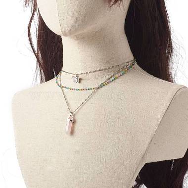 Набор ожерелий с подвесками в виде пули и бабочки для женщин в подарок(NJEW-JN03652)-7