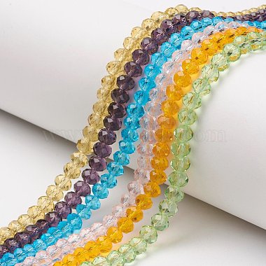 6mm Mixed Color Rondelle Glass Beads