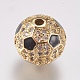 Brass Micro Pave Cubic Zirconia Beads(ZIRC-E147-04B-G)-1
