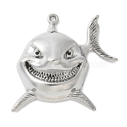 Alloy Pendants, Shark, Shark, 48x52x14.5mm, Hole: 2mm(PALLOY-D290-08P)