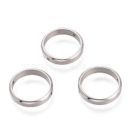 201 Stainless Steel Bead Frames, Ring, Stainless Steel Color, 14x3mm, Hole: 1mm(STAS-O130-06P)