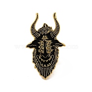 Gothic Halloween Enamel Pin, Golden Alloy Brooch for Backpack Clothes, Goat Pattern, 34x20x2mm(JEWB-C006-03A-G)
