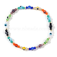 Rainbow Color Evil Eye Handmade Lampwork Beads Stretch Bracelets for Women(CY7540)
