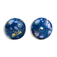 Spray Painted Resin Beads, Round, Medium Blue, 20x19mm, Hole: 2~2.4mm(RESI-N034-19-V02)