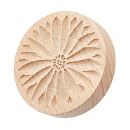 Beech Wood Cookie Molds, Biscuit Stamps, Flat Round, Sunflower, 65x39mm, Inner Diameter: 57x57mm(AJEW-WH0083-45A)