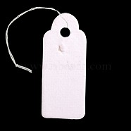 Rectangle Blank Hang tag, Jewelry Display Paper Price Tags, with Cotton Cord, White, 22x9x0.1mm, Hole: 2mm, 500pcs/bag(CDIS-N001-51)