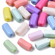 Opaque Acrylic Beads, Column, Mixed Color, 10x6x5mm, Hole: 1.6mm, about 1900pcs/500g(MACR-S272-74)