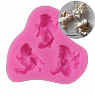 Food Grade Silicone Molds, Fondant Molds, For DIY Cake Decoration, Chocolate, Candy, UV Resin & Epoxy Resin Jewelry Making, Angel, Deep Pink, 78x70x12mm(DIY-L019-003A)