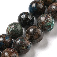 Natural Chrysocolla Beads Strands, Round, 8mm, Hole: 1mm, about 51pcs/strand, 15.43''(39.2cm)(G-A219-A04-03)
