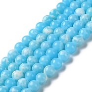 Synthetic Imperial Jasper Dyed Beads Strands, Round, Light Sky Blue, 6mm, Hole: 1.4mm, about 60~62pcs/strand, 14.72''~15.28''(37.4~38.8cm)(G-D077-A01-01E)