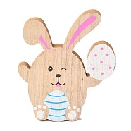 Easter Theme Natural Wood Display Decorations, Bunny & Egg, BurlyWood, 122x15x149mm(AJEW-P087-A05)