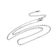 304 Stainless Steel Necklaces, Cable Chain Necklaces, Stainless Steel Color, 16.26 inch(41.3cm)(X-NJEW-E080-13P-01)