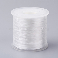 Japanese Flat Elastic Crystal String, Elastic Beading Thread, for Stretch Bracelet Making, White, 0.5mm, about 328.08 yards(300m)/roll(EW-G004-0.5mm-14)