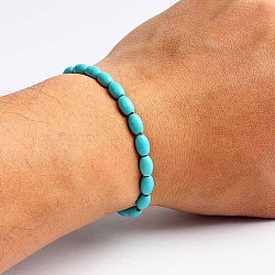 Turquoise Bracelet with Elastic Rope Bracelet, Male and Female Lovers Best Friend(DZ7554-7)