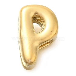 Ion Plating(IP) 304 Stainless Steel Slide Charms, Real 14K Gold Plated, Letter P, 8x5.5x4mm, Hole: 3.5x1.5mm(STAS-B075-37G-P)