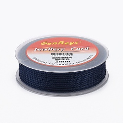 Braided Nylon Threads, Dyed, Dark Blue, 2mm, about 9.84 yards(9m)/roll(NWIR-Z002-10)