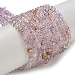 Natural Purple Rutilated Quartz Beads Strands, Round, 4.5mm, Hole: 0.6mm, about 91pcs/strand, 15.71''(39.9cm)(G-B099-C01-01)