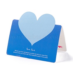 Heart Greeting Cards, Valentine's Day Love Cards, for Anniversary Wedding Party, Rectangle, Blue, 96x135x0.3mm, 50pcs/bag(DIY-L054-A02)