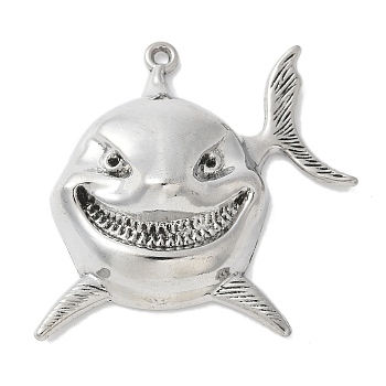 Alloy Pendants, Shark, Shark, 48x52x14.5mm, Hole: 2mm