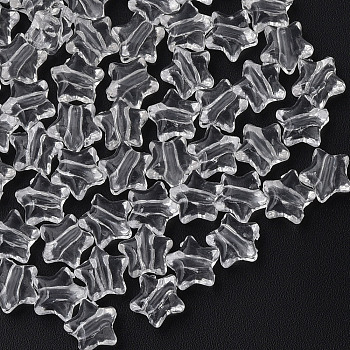 Transparent Acrylic Beads, Star, Clear, 9x9.5x5.5mm, Hole: 2mm, about 2000pcs/500g