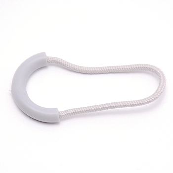 Plastic Replacement Pull Tab Accessories, with Polyester Cord, for Luggage Suitcase Backpack Jacket Bags Coat, Gainsboro, 6x3x0.5cm