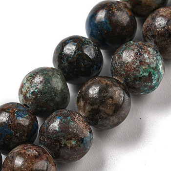 Natural Chrysocolla Beads Strands, Round, 8mm, Hole: 1mm, about 51pcs/strand, 15.43''(39.2cm)