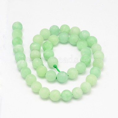 Synthetic Myanmar Jade(Glass) Bead Strands(G-L448-14-6mm-1)-2