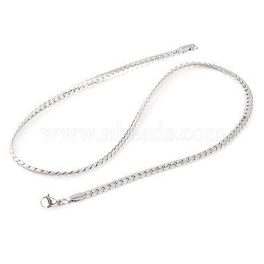 Non-Tarnish 304 Stainless Steel Twist Chain Necklaces for Women(NJEW-G140-08B-P)-2