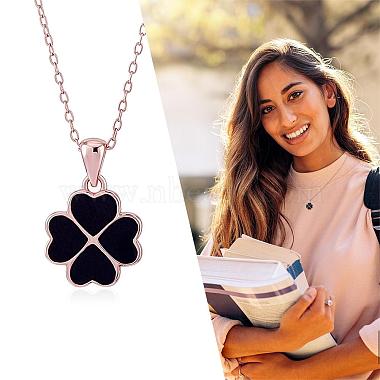 Four Leaf Clover Pendant Necklace Sterling 925 Silver Lucky Four Leaf Clover Necklace Adjustable Temperature-sensitive Color Changing Pendant Necklaces Jewelry Gift for Women(JN1087A)-6