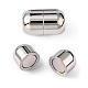 Smooth 304 Stainless Steel Magnetic Clasps with Glue-in Ends(STAS-H048-1)-1