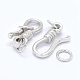 Rhodium Plated Sterling Silver S-Hook Clasps(X-STER-I016-120C-P)-2