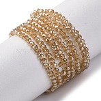 Electroplate Glass Beads Strands, Round Beads Strands, Pearl Luster Plated, Faceted, BurlyWood, 2mm, Hole: 0.6mm, about 184~193pcs/strand, 13.86~14.02''(35.2~35.6cm)(EGLA-H107-01A-PL01)