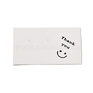 Rectangle Paper Earring Display Cards, Thank You Earrings Cards, White, 5x9x0.05cm(CDIS-A008-01A)