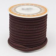 Polyester Threads Cords, Coconut Brown, 4mm, about 5.46 yards(5m)/roll(OCOR-D004-22)