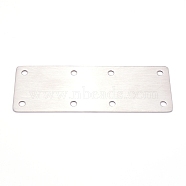 (Clearance Sale)8 Holes Stainless Steel Bracket, Rectangle, Stainless Steel Color, 13.8x4.9x0.2cm, Hole: 5mm(FIND-WH0063-97P)