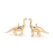 Ion Plating(IP) Brass Pendants, Dinosaur, Real 18K Gold Plated, 13x15x5mm, Hole: 1.4mm(KK-A168-19G)
