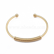304 Stainless Steel Open Cuff Bangle for Girl Women, Golden, Inner Diameter: 2-1/2 inch(6.2cm)(BJEW-N013-008LG)